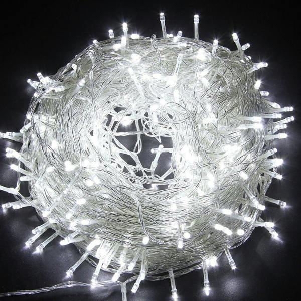 Cool White LED String Fairy Lights with Timer and 8 Modes, Clear Cable Indoor & Outdoor Variant Range image 1