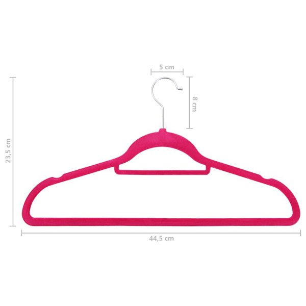 Berkfield 100 pcs Clothes Hanger Set Anti-slip Pink Velvet