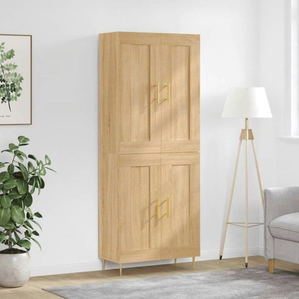 Berkfield Highboard Sonoma Oak 69.5x34x180 cm Engineered Wood