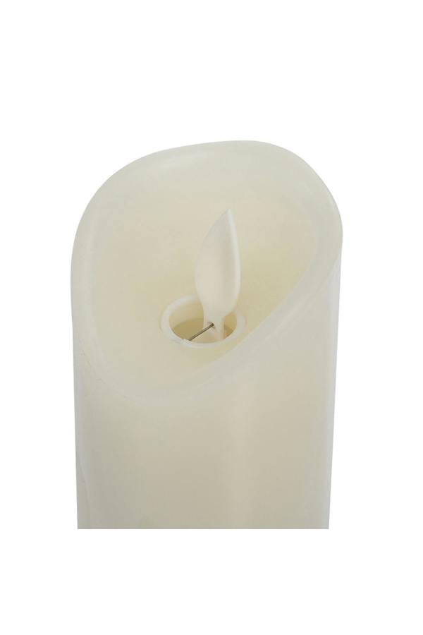 Living and Home 5Pcs Ivory LED Pillar Flameless Candles with Remote–Flickering Flame, Dimmable & Timer