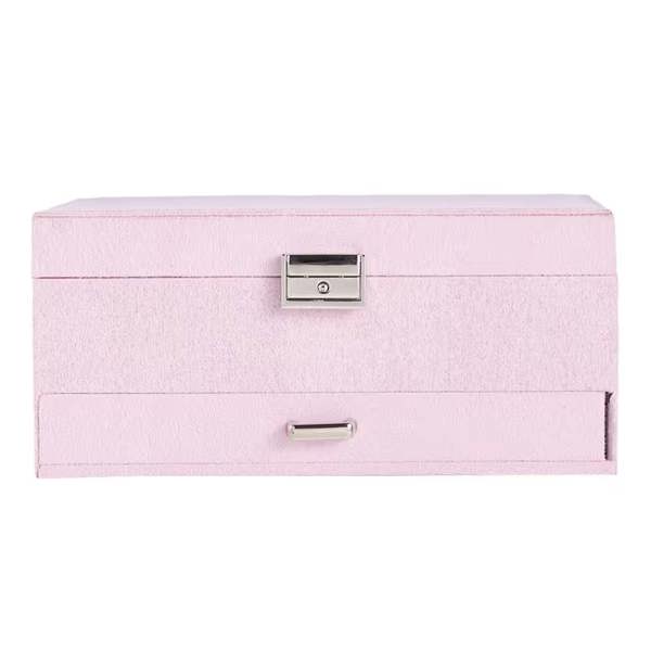 Dyzi Velvet Jewellery Box With Drawer Multi Compartment Storage Organiser