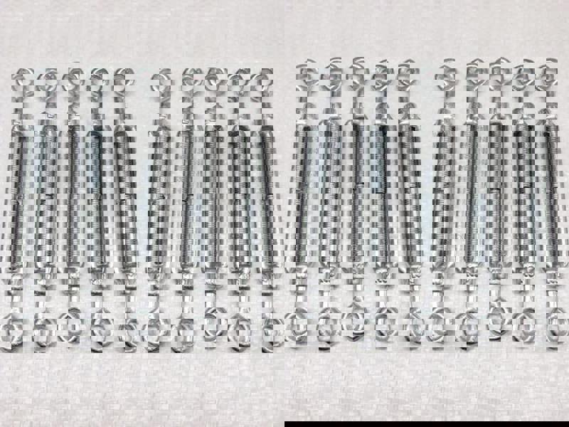 x10 M10 Galvanised Forged Straining Screw Eye Eye - Caravan Turnbuckle Open Body