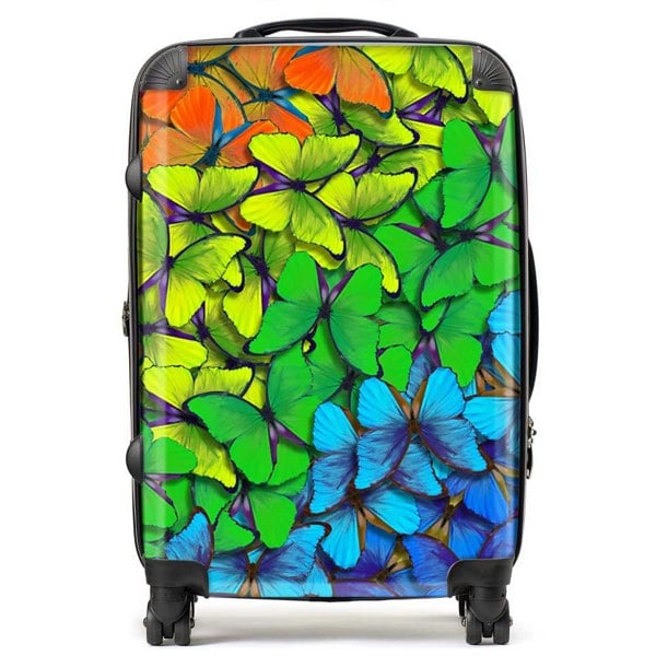 Warren Reed Multicoloured Butterfly Pattern Suitcase