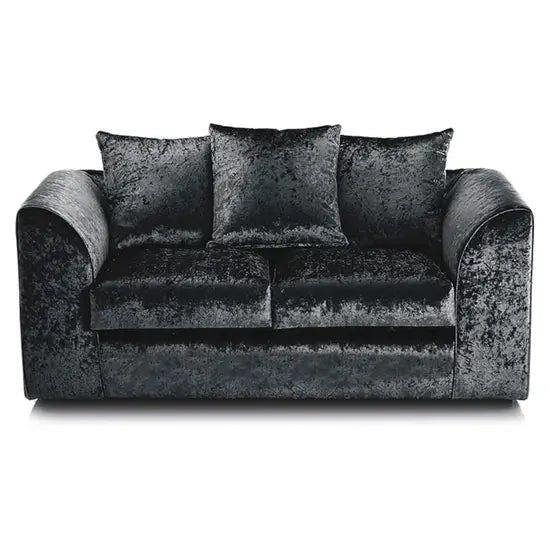 Snug Furniture Venice Crushed Velvet 3+2 Black Sofa Set