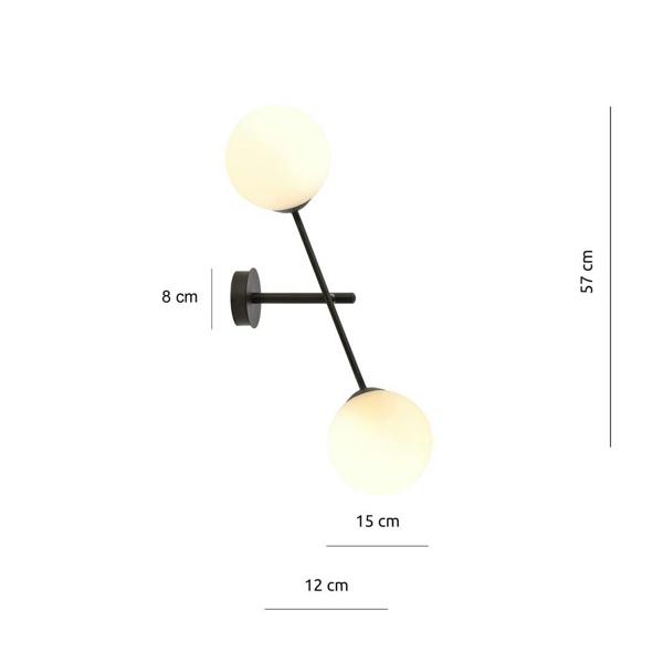 Emibig LINEAR Wall lamp 2 x E14 Black with White Shade