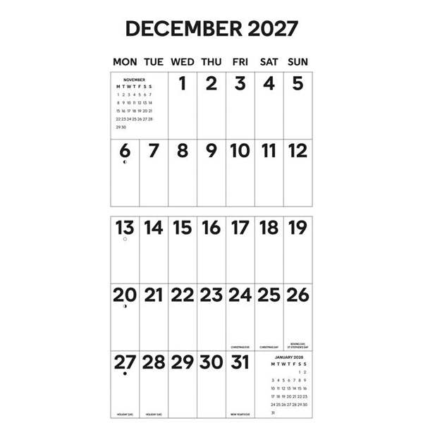 Essential, Big Letters, Big Numbers Calendar 2027, Wall Calendars, Month To View, Basics, Gift