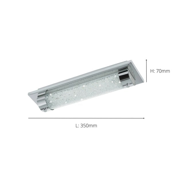 EGLO Tolorico LED Chrome/Crystal Bathroom Ceiling Light