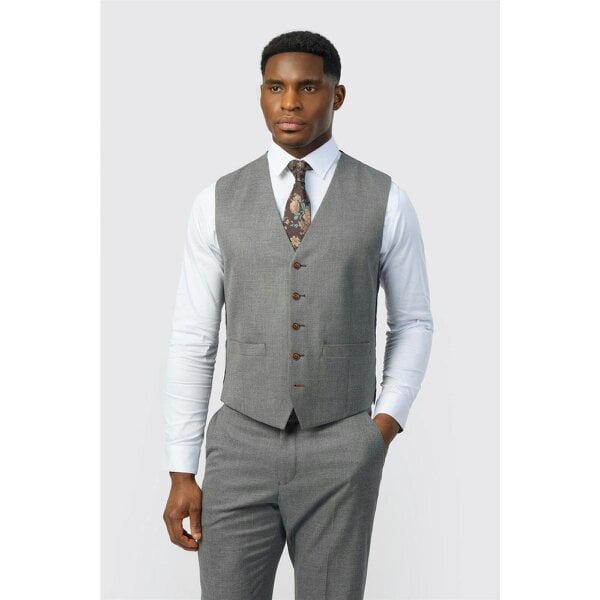 Antique Rogue Grey Texture Stretch Waistcoat