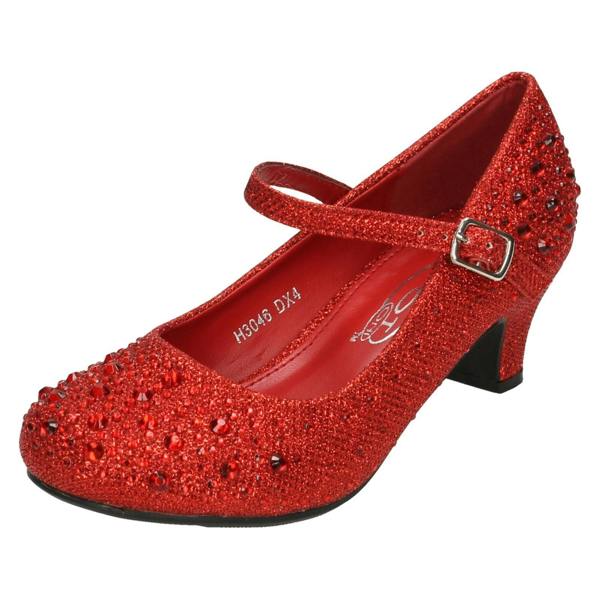 Spot On Girls Junior Spot On Sparkly Kitten Heel Party Shoes
