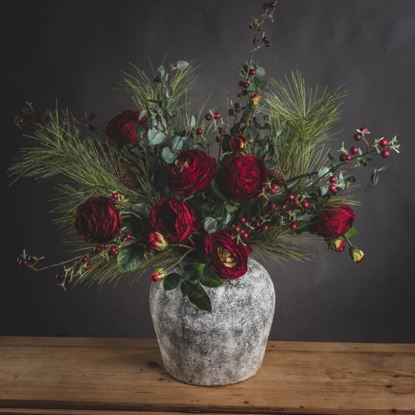 Hill Interiors Aged Stone Ceramic Vase - Grey