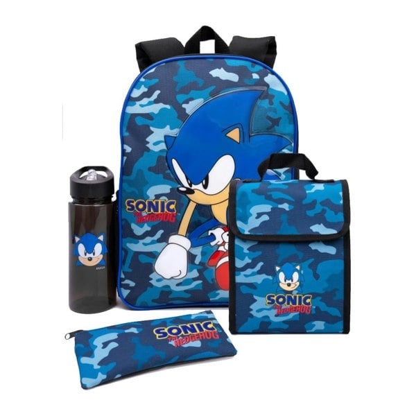 Sonic The Hedgehog Camo Backpack Set - Blue/Black