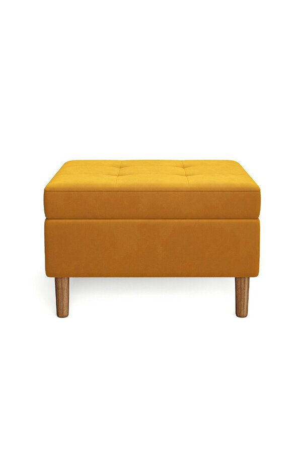 Living and Home Modern Rectangular Tufted Velvet Footstool Storage Ottoman