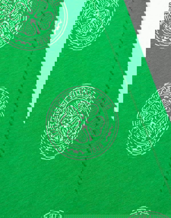 Celtic Mens Green Logo Short Sleeve Long Leg Pyjama Set