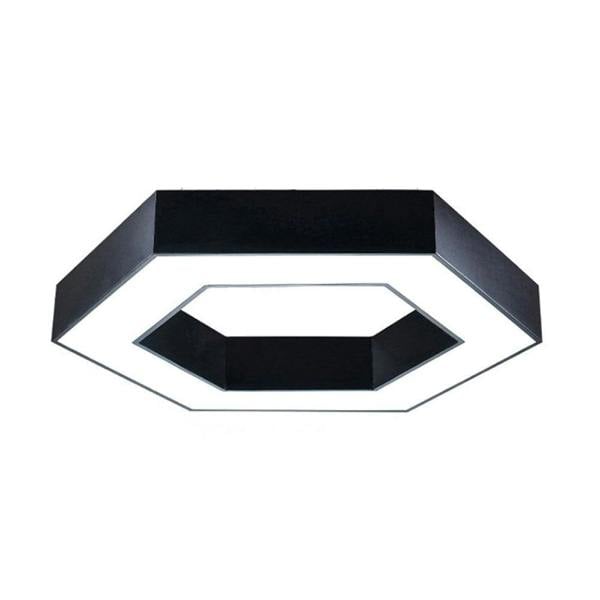 ENER-J HexaGlow Hollow Hexagon LED Light, 25â 50W, Remote Control, 3000Kâ 6500K CCT, Ceiling or Hanging Installation, Black Finish, 600mm