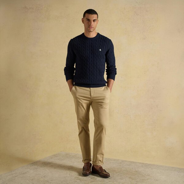 Joules CABLE CREW Sweatshirt   in  Navy