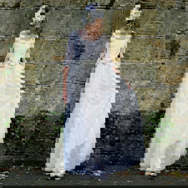 Girl at church wearing dress