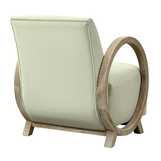Wyld Haus Aracaju Sage Green Velvet and Oak Ring Armchair