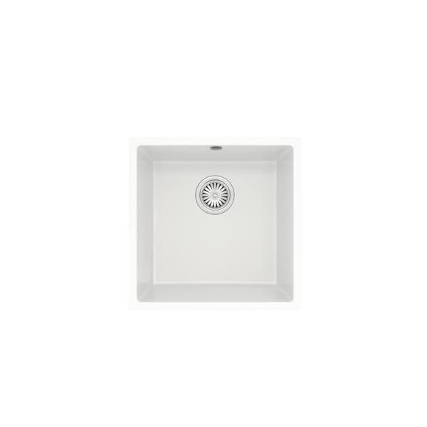 Flode Vänern | 1.0 Bowl Comite Kitchen Sink | Inset or Undermounted | Strainer Waste Supplied | Gloss White Finish