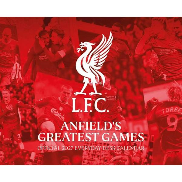 Liverpool FC, Anfield's Greatest Games Desk Calendar 2027, Desk Calendars, Day To View, Sports, Gift
