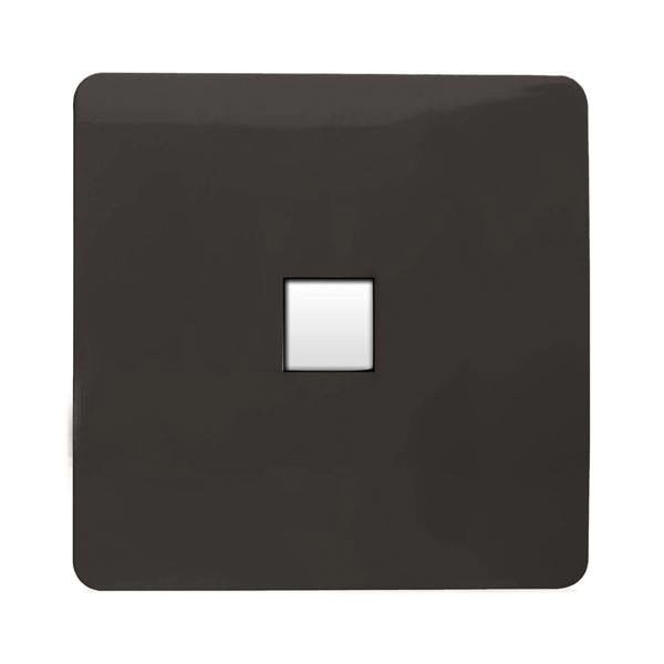 Trendi Switch 1 Gang RJ45 Cat 6 Modern Designer PC Ethernet Socket in Dark Mocha Brown