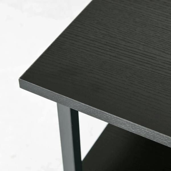 Black textured steel tabletop on a three-tier printer stand frame
