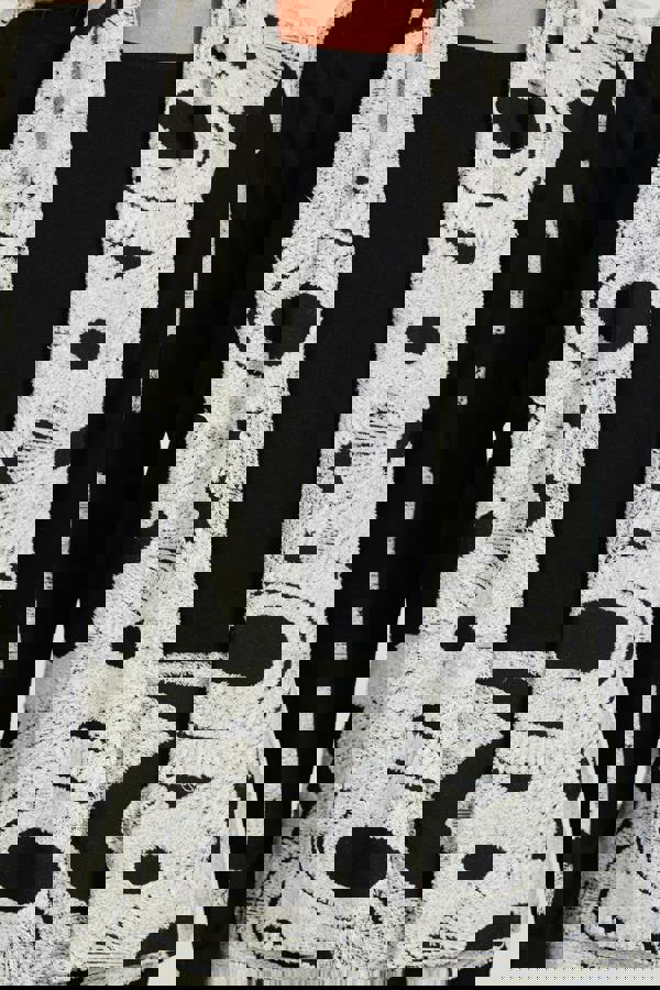 Mudflower Textured Bordered Top with Scarf