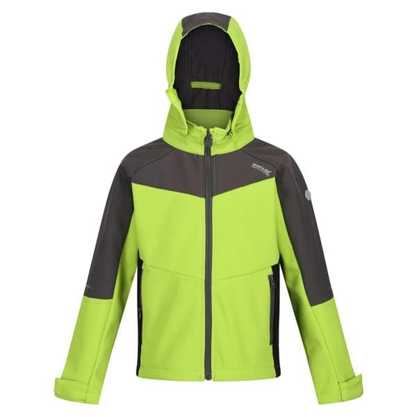 Regatta Kids Eastcott II Soft Shell Jacket - Bright Kiwi/Dark Grey