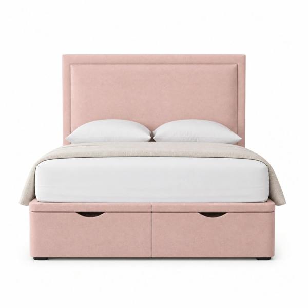 Great British Beds Sofia Divan Ottoman Bed - Pink Plush