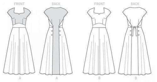 Butterick Sewing Pattern 6212, Dresses, Vintage Style for Women, 6-8-10-12-14 - Intermediate