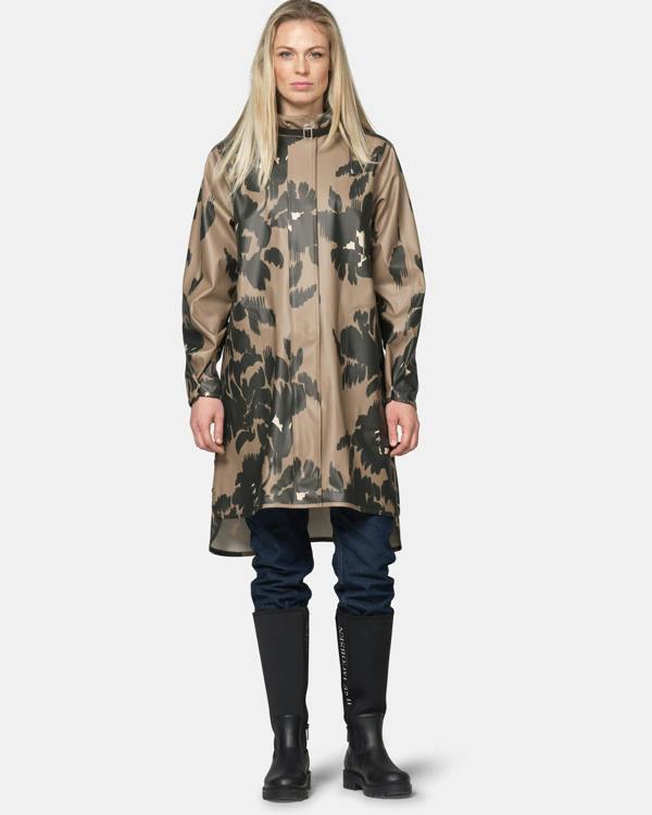 Ilse Jacobsen Rain Print Womens A - Line Rubberised Raincoat - Floral Decors 732 | CHO | Designer Womens Rain Coats