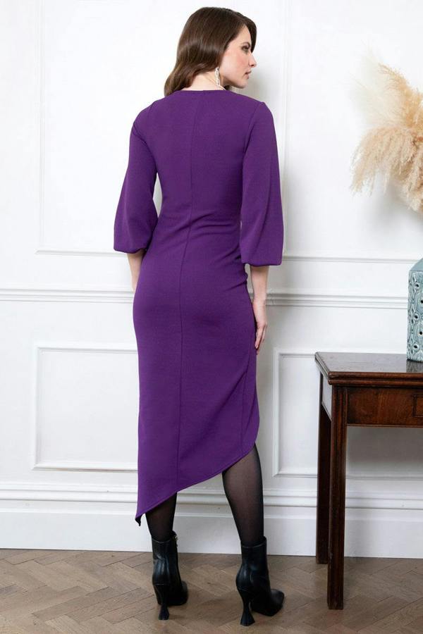 HotSquash Ruched Scuba Midi Dress