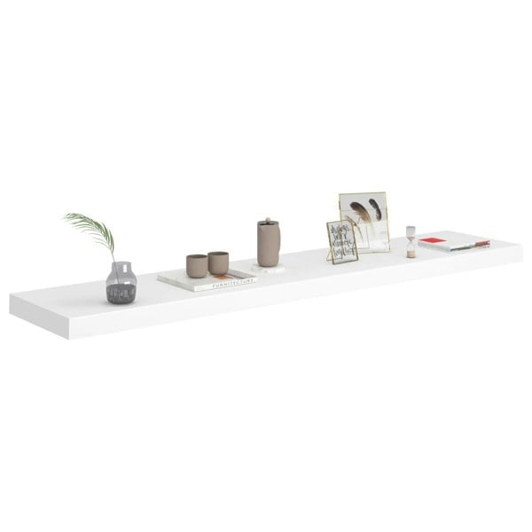 Berkfield Floating Wall Shelves 4 pcs White 120x23.5x3.8 cm MDF