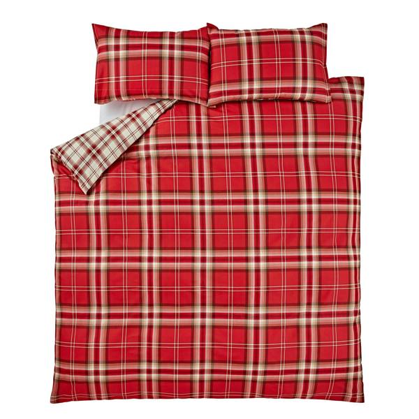Kelso Check Red Duvet Cover Set