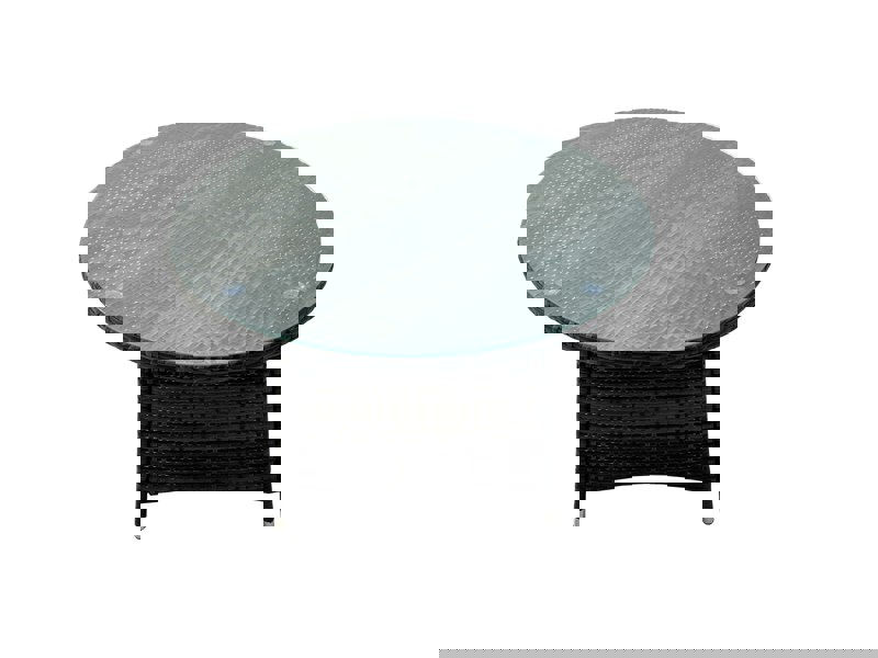 Fimous 6 Seater Rattan Garden Furniture Set with Round Dining Table and 6 Arm Chairs - Dark Grey