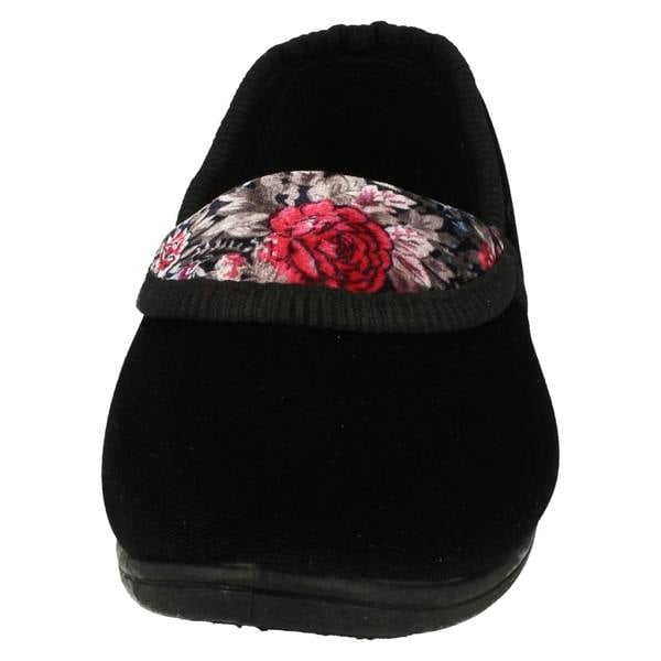 Spot On Ladies Spot On Floral Pattern Slippers