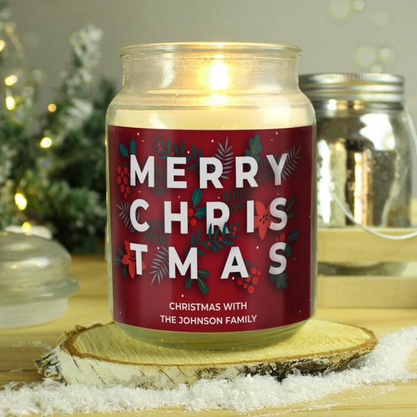 Personalised Christmas Candle - alternative angle