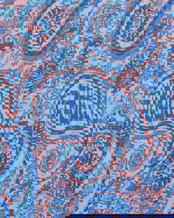 Lambretta Mens Classic Paisley Print Mod Retro Ska Casual Polo