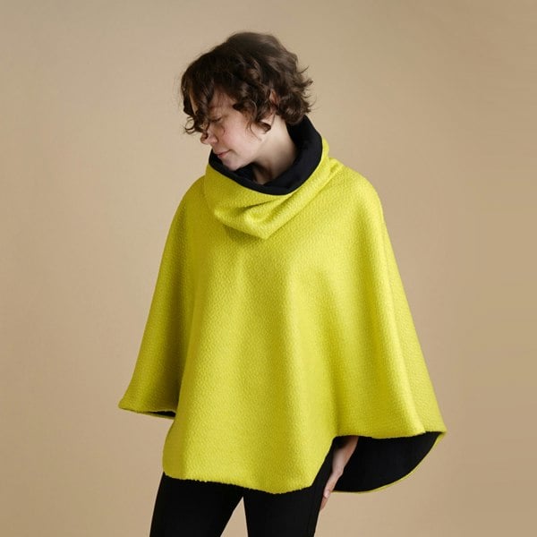 Antonia York Vibrant Colour Funnel Neck Cape | Georgia Boiled Wool Fully Lined Poncho