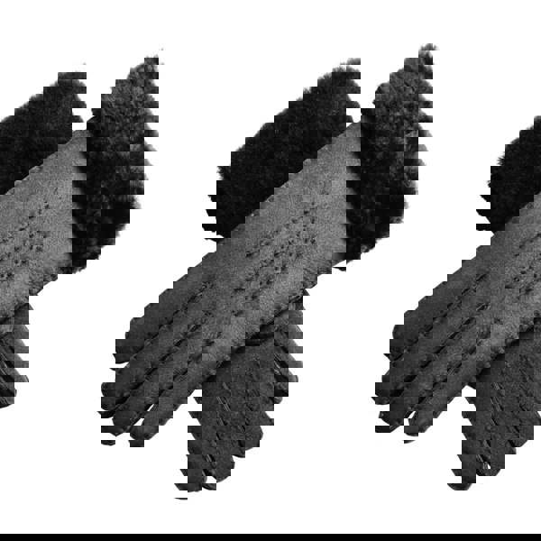 Infinity Leather Women's Plush Shearling Cuff Suede Genuine Leather Gloves