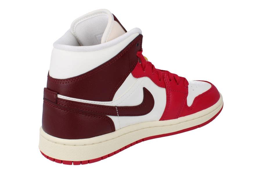 Nike Womens Air Jordan 1 Mid Trainers Bq6472 Shoes  119 - Sail Dark Team Red 119 - Photo 2
