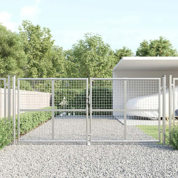 Berkfield Mesh Garden Gate Silver 300x175 cm Galvanised Steel