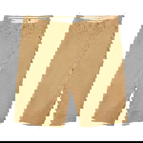 Lacoste Mens Cotton Stretch Slim Casual Shorts - Beige - 