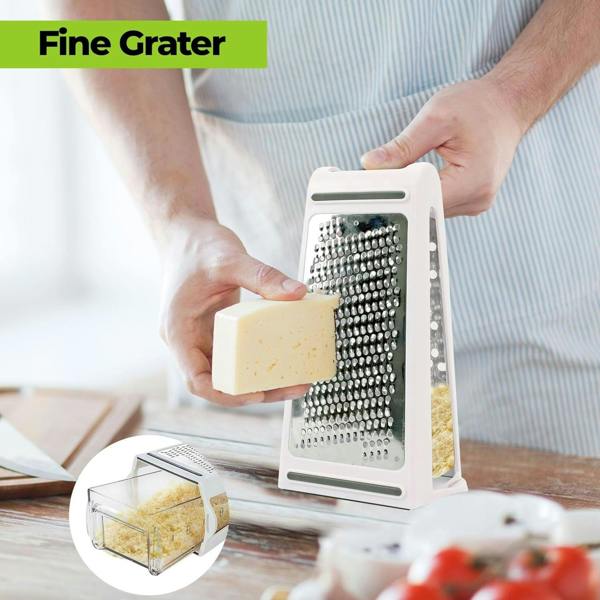 Top 3 2-Way Stainless Steel Food Grater with 480ml Measuring Box
