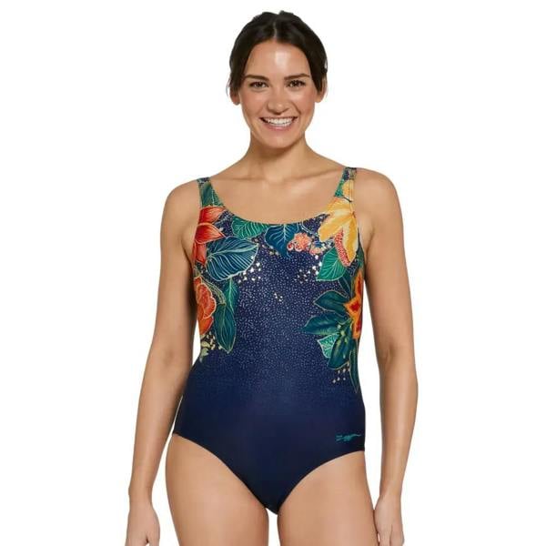 Zoggs Mandira Adjustable Scoopback Swimsuit - Navy/Multi