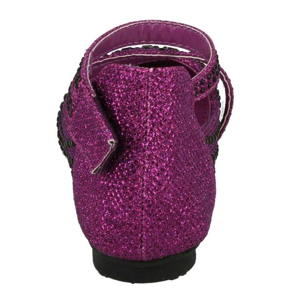 Spot On Girls Spot On Glitter Flat Ballerina Party Shoes H2335