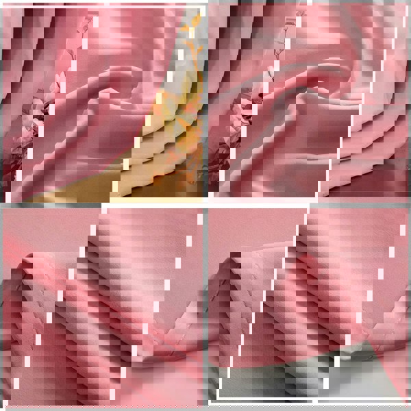 Pink Eyelet Curtains - Thermal Blackout Curtains  - 66 x 84 Inch Drop - 2 Panel Image 2