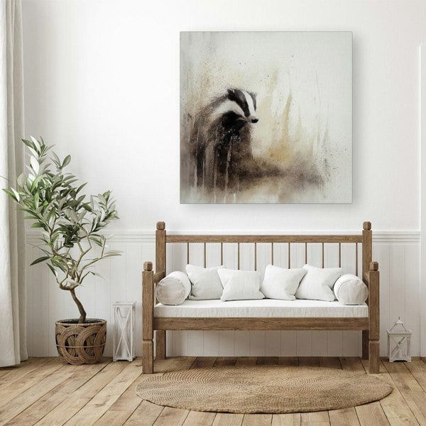 Warren Reed Badger Watercolour Canvas