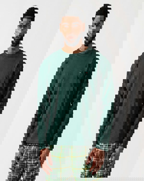 Tommy Hilfiger Relaxed Flannel Print Long Sleeve Mens Pyjama Set Top