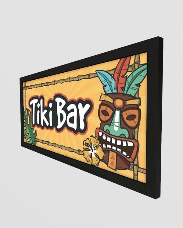 Tiki Bar Wall Art Framed Print. Tropical Vibes for Home Bars
