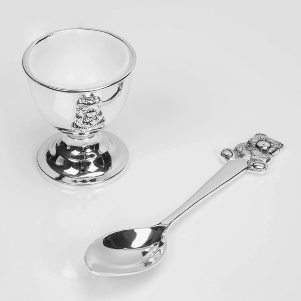T. H. Baker Celebrations Silverplated Teddy Egg And Spoon Set 6305NT